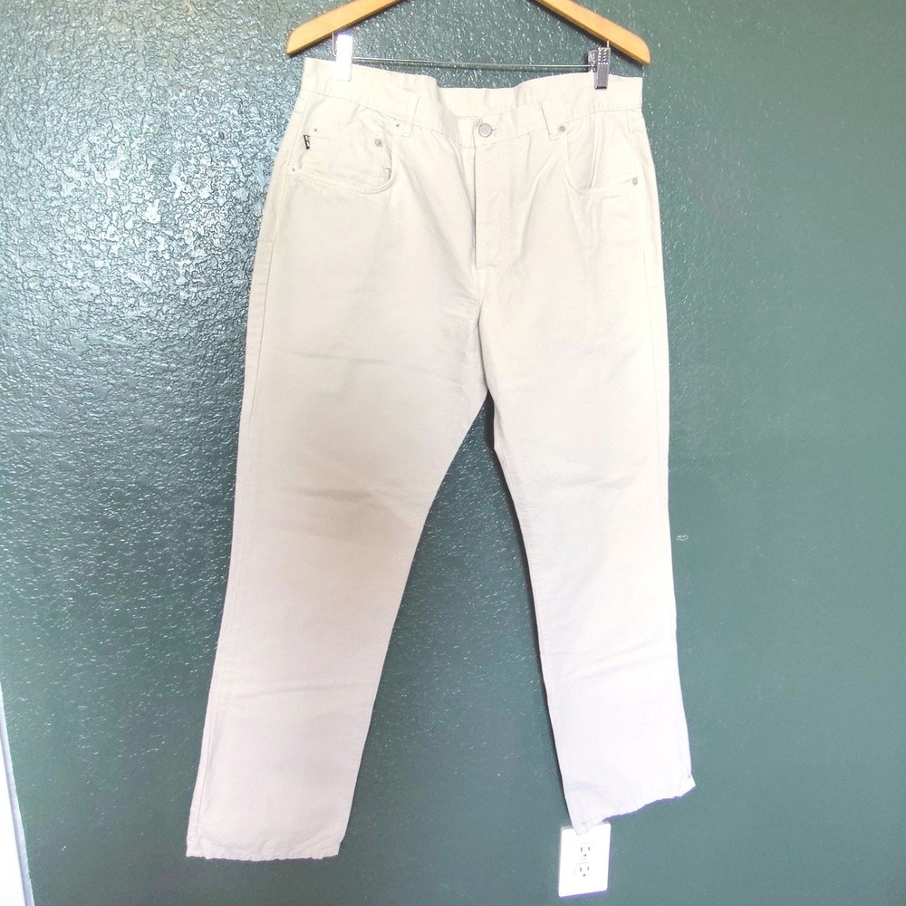Hackett‎ London Jeans Straight Leg Cotton Button Fly Beige Men's Size 38L